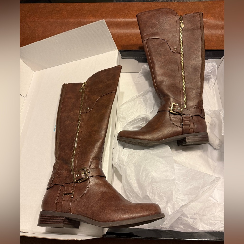 G by Guess Brown Zip Boots, Size 9M
